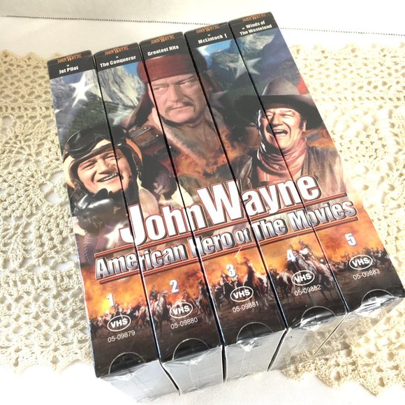 Sealed John Wayne VHS 5 Pc Set American Hero of the Movies NWT - Picture 5 of 7